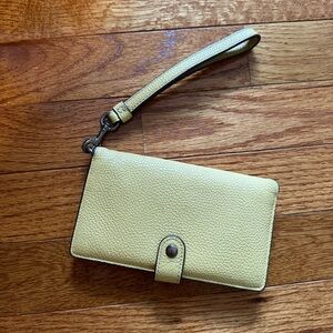 yellow coach wallet
